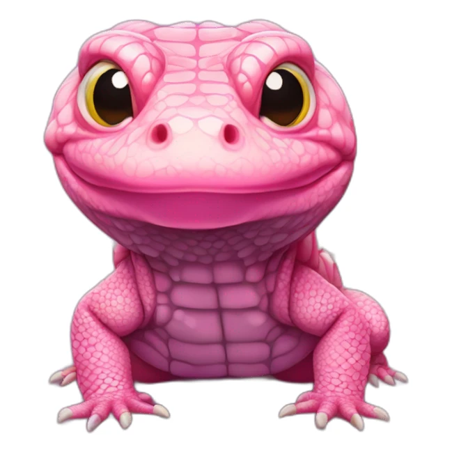 fat tegu lizard pink with big jowls sticker