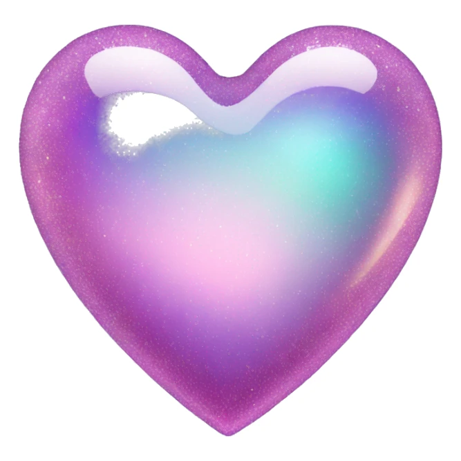 Sparkly glass heart sticker
