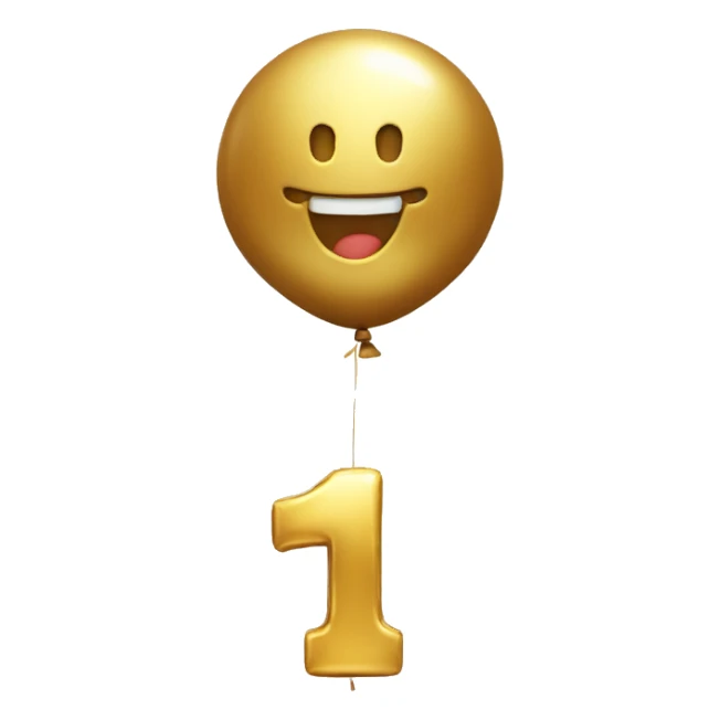 Golden-baloon-shaped-like-number-one  sticker