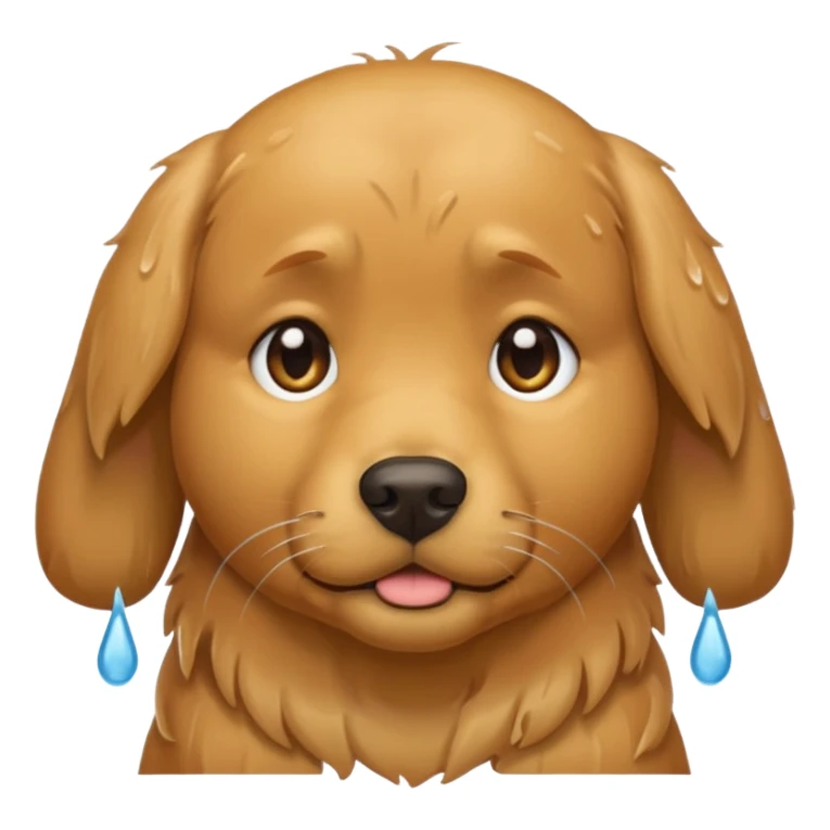 I want an emoji of a goldenretriever who is crying sticker
