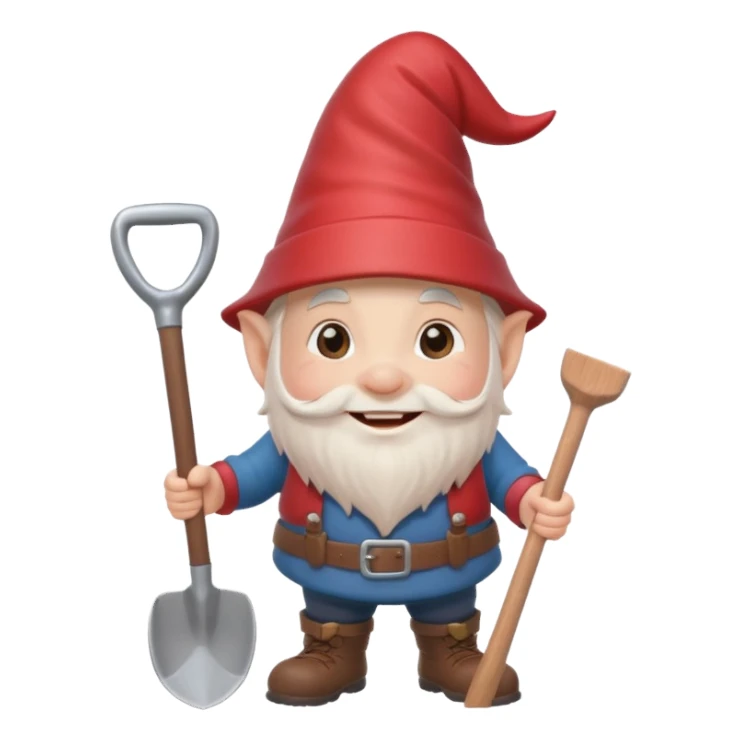gnome with shovel sticker