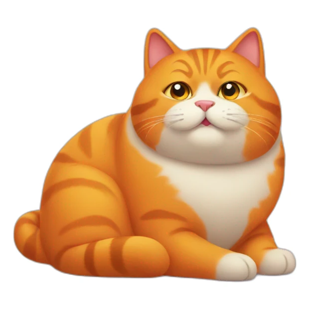 a orange fat cat sticker