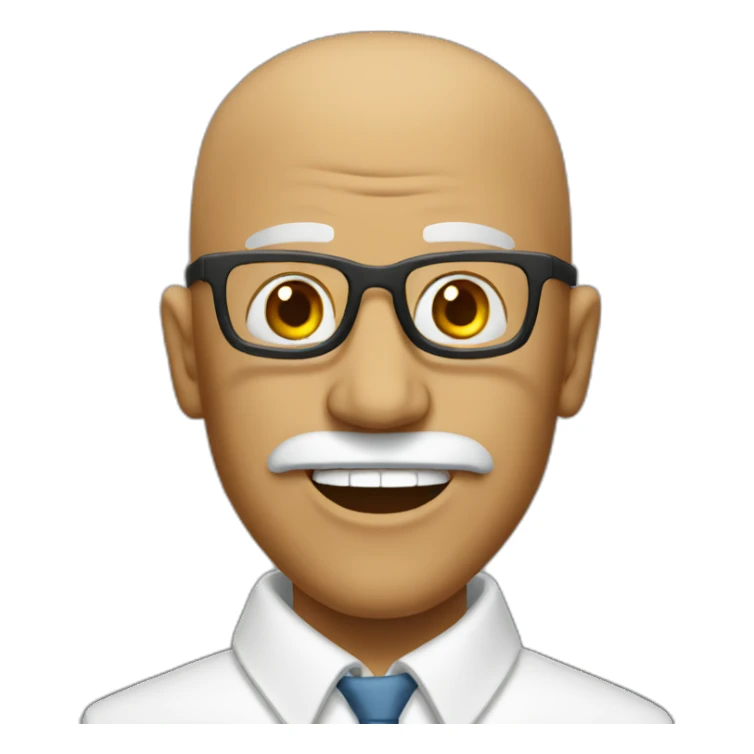 bald professor large mouth sticker