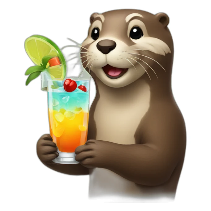 Otter with cocktails sticker