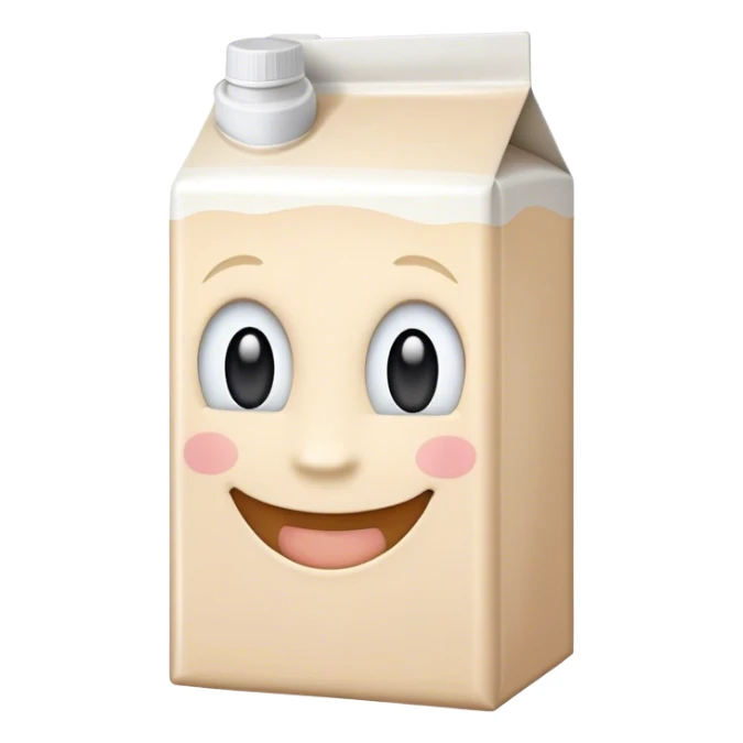 Milk carton with a face sticker