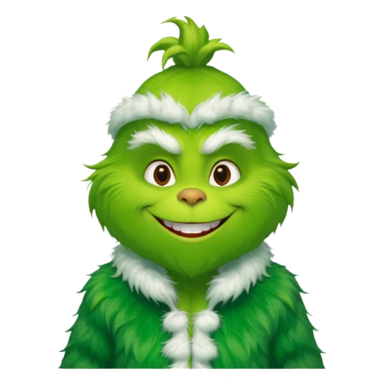 Grinch in green fur coat sticker