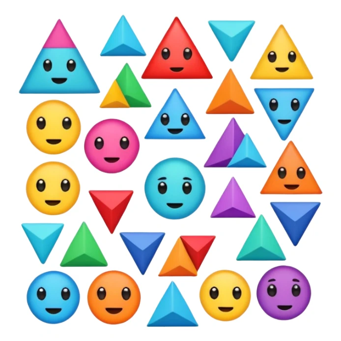 Colorful Shapes with faces sticker