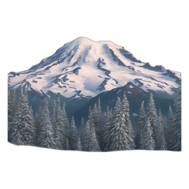 Snowy-mountain-mt-mount-rainier sticker