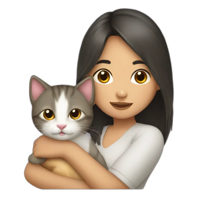 filipina girl with kitten sticker
