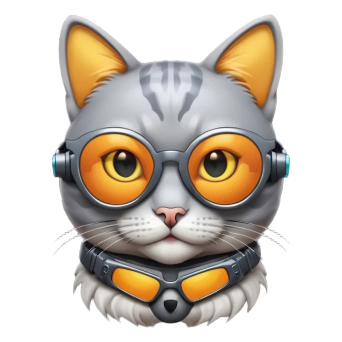 Cat wearing cyberpunk sunglasses sticker