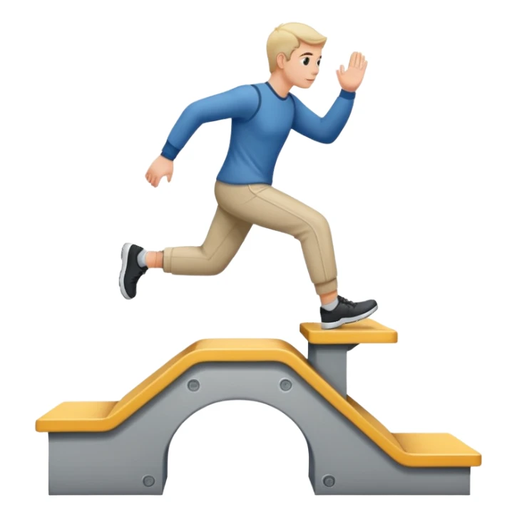 stepping up onto and down from a platform sticker