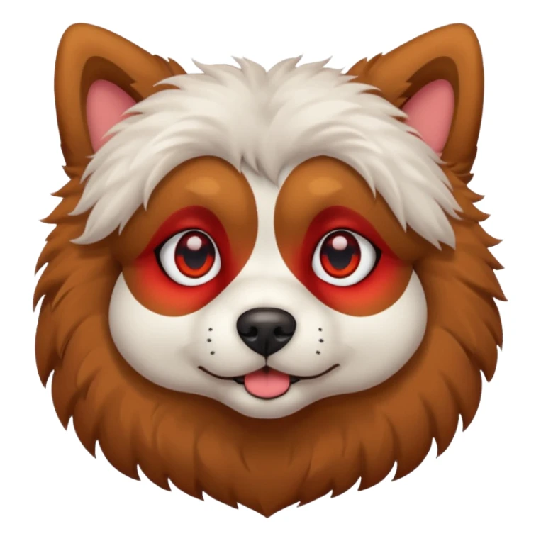 red eyed dog fluffy sticker