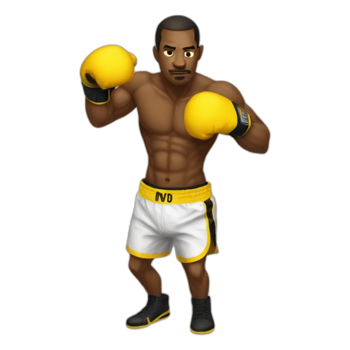 Boxers with yellow stain sticker