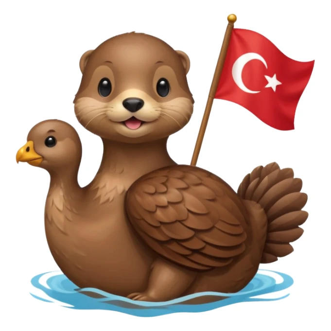 Otter with turkey flag sticker