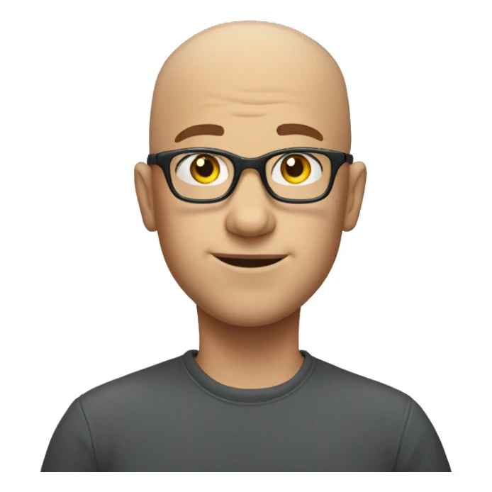 bald boy with glasses shoulder shrugging sticker
