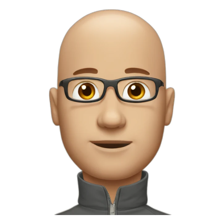 bald guy wearing watch sticker