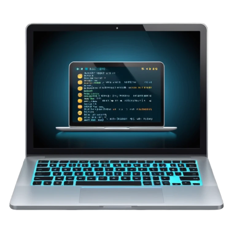 laptop with coding app open sticker