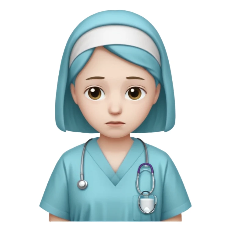 sad person in hospital sticker