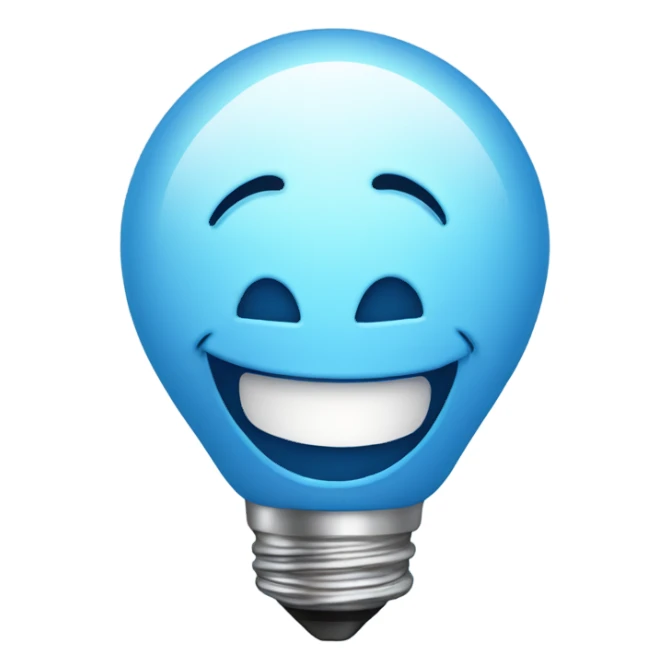 A blue bulb laughing sticker