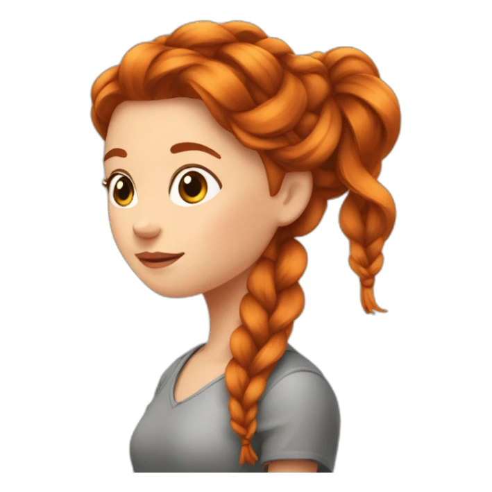 Fille rousse avec des tresse sticker