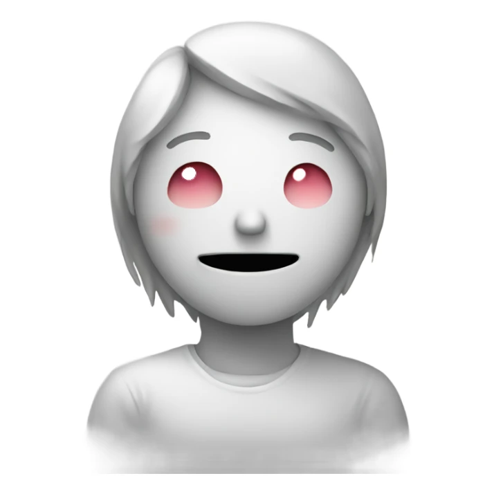 Sad person smiling with heart  sticker