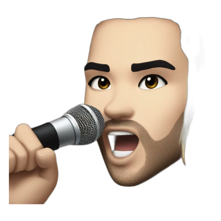 bill kaulitz, singing, blonde, close up sticker