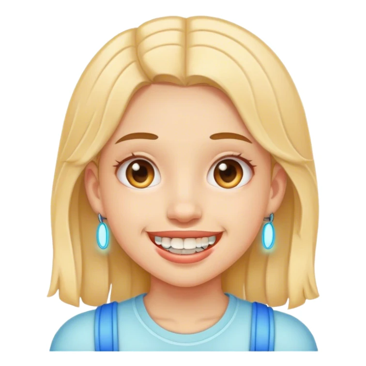 Girl with braces sticker