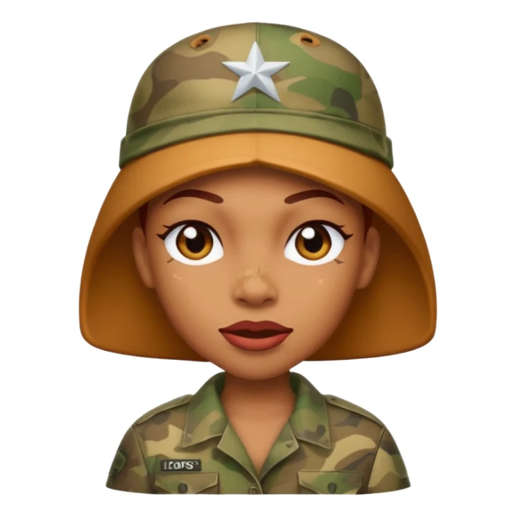 redbone baddie in camo, winking sticker