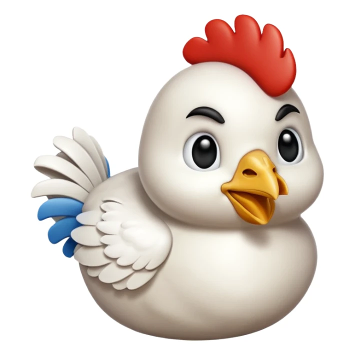 chicken 3d imoji transparen with wite color sticker