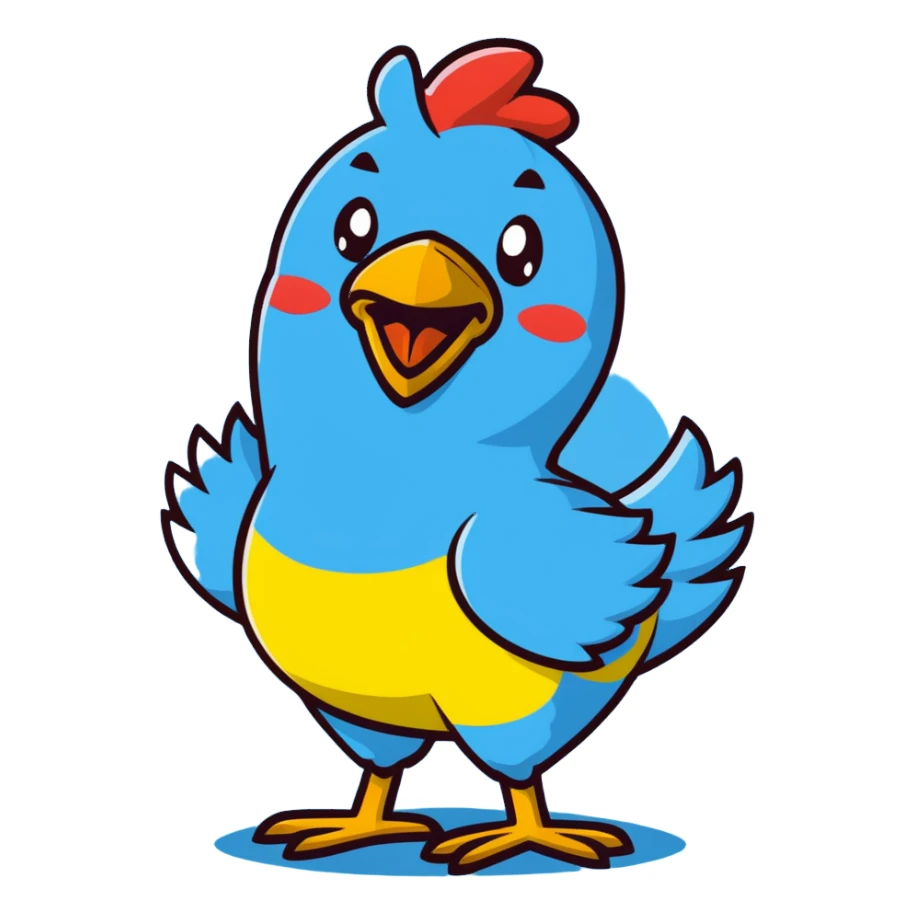 shouting yellow chicken with a funny expression sticker