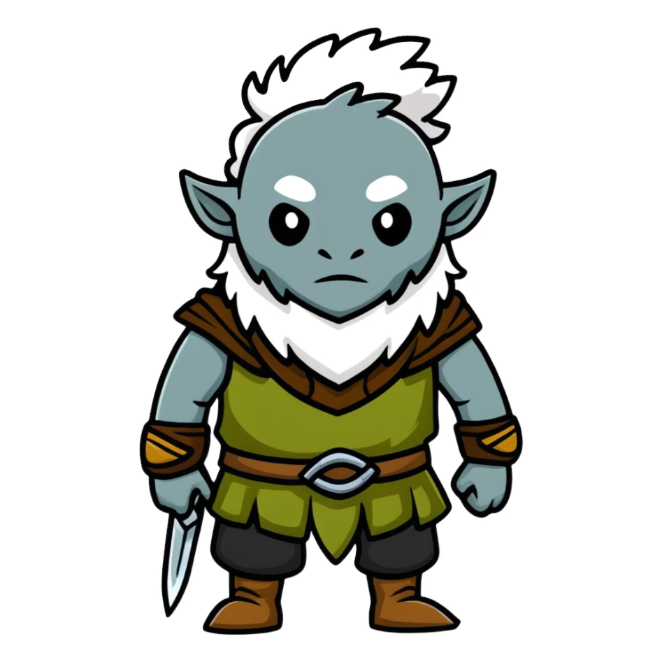 firbolg with grey skin sticker