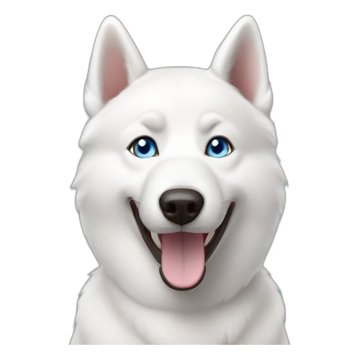 Happy white husky blue eyes without eyebrows sticker