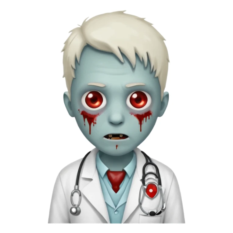 Zombie doctor with stethoscope sticker