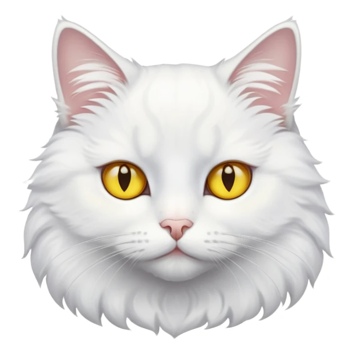 White cat with yellow eyes sticker