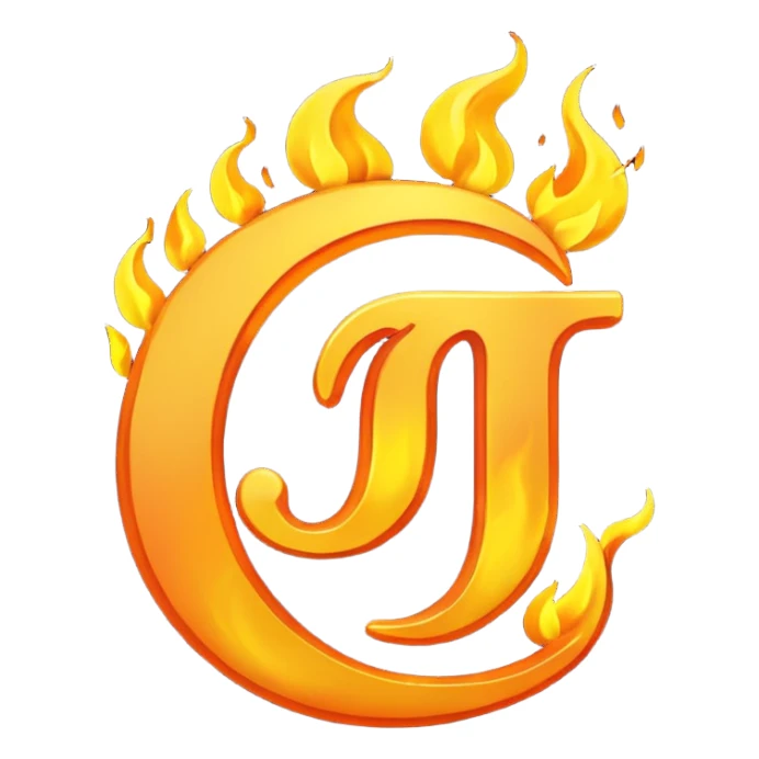 Fuego con la letra J sticker