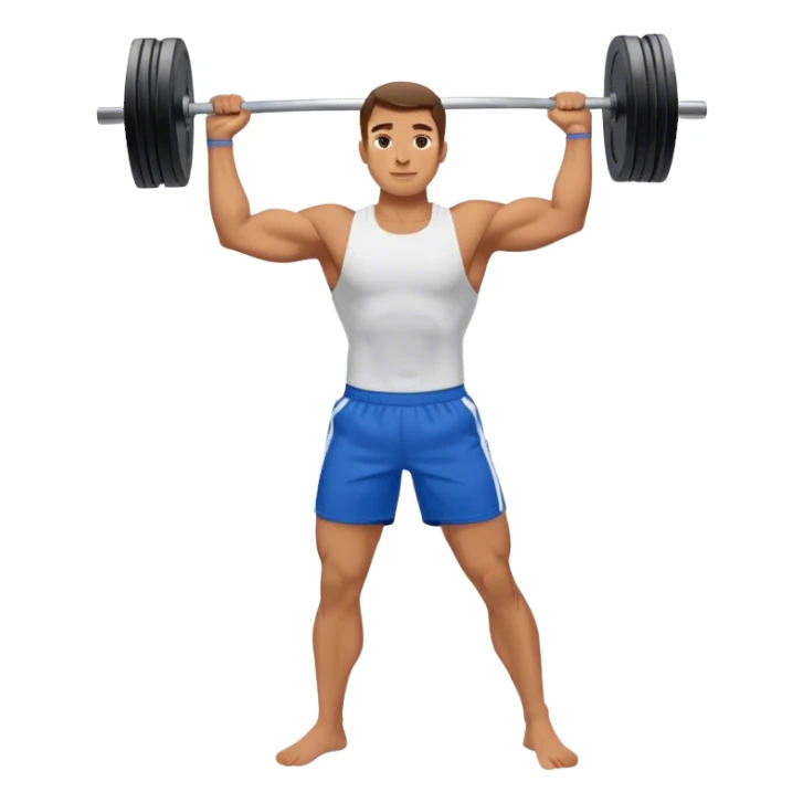 man with blue shorts doing side-lateral raise (T pose) sticker