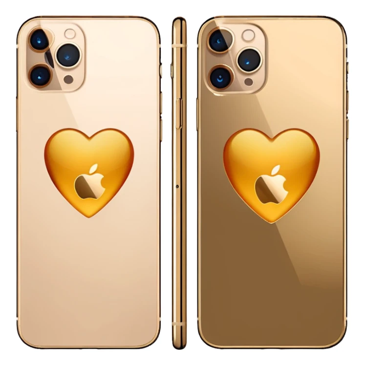 Gold iPhone 16 Pro Max, front and rear view sticker