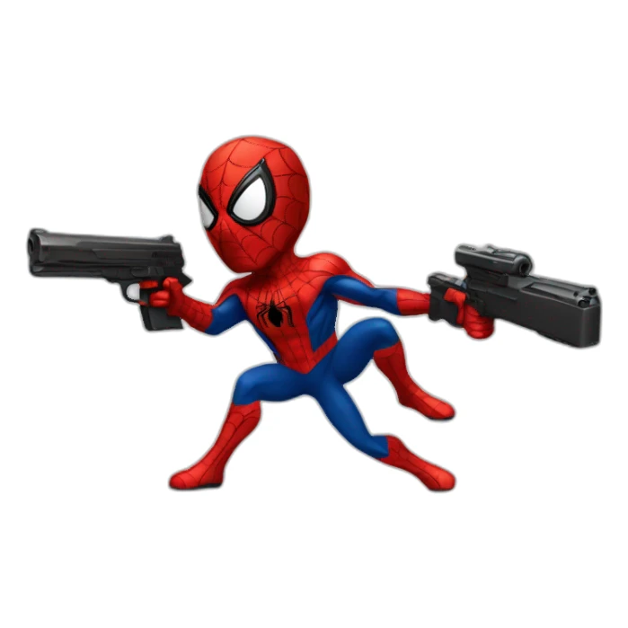 Spiderman carring a gun sticker