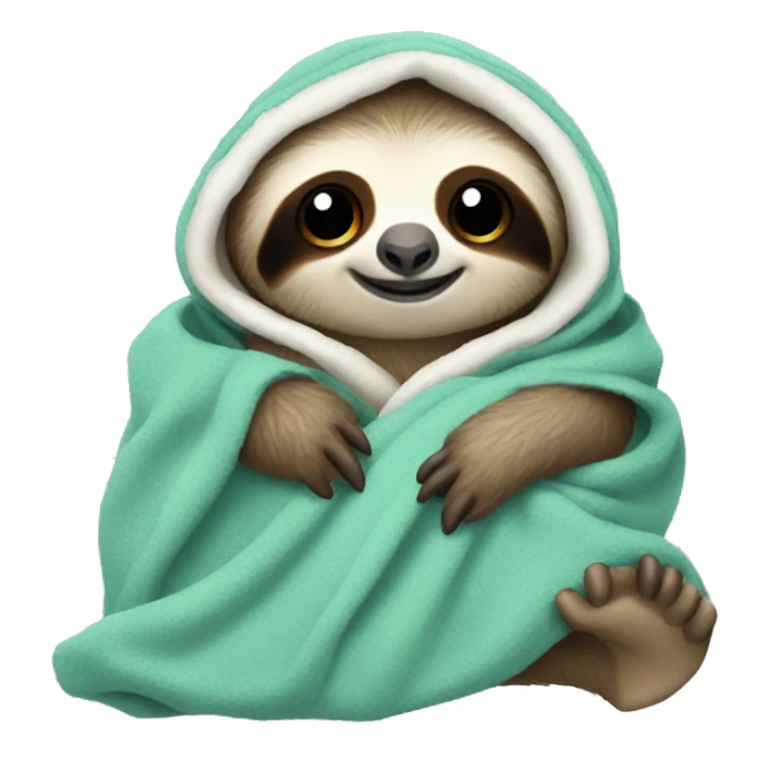 Baby sloth with blanket sticker