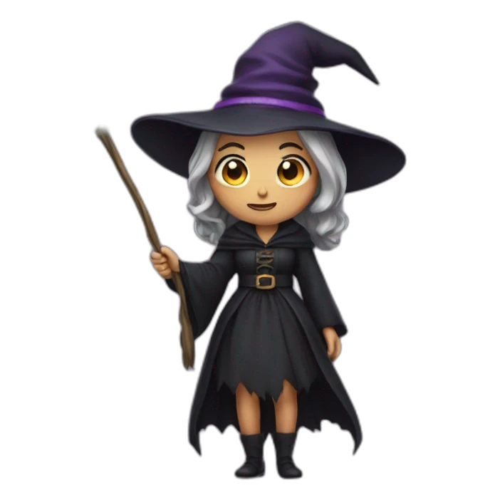 A witch holding a wand sticker