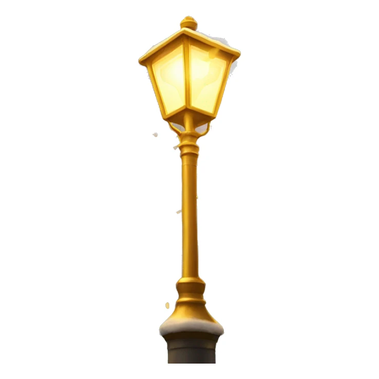 snow falling under the golden light of a lamppost  sticker