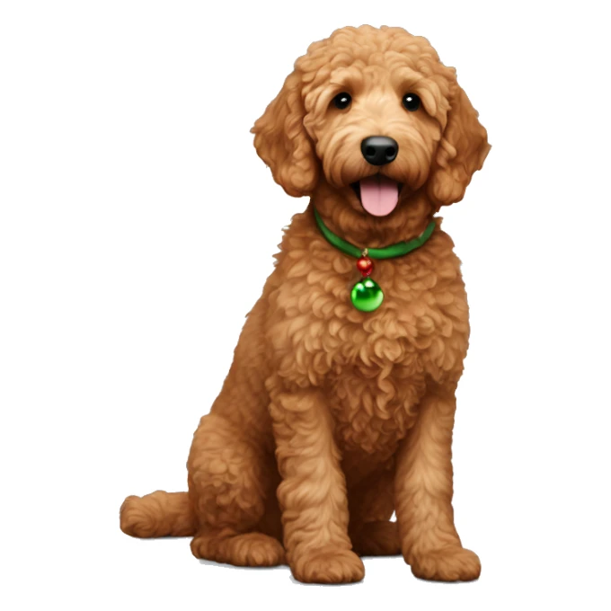 Mini red golden doodle Christmas  sticker