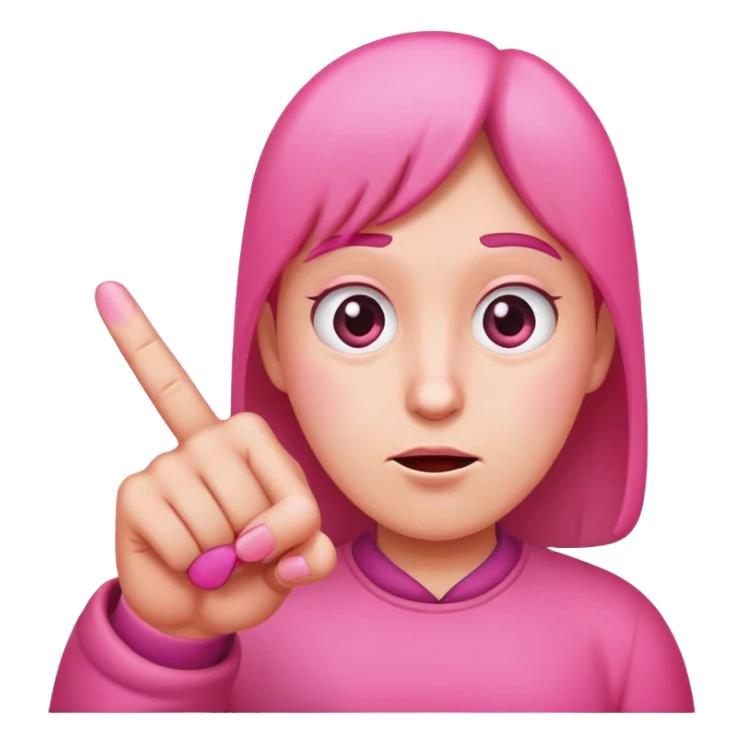 Basic pink rude finger  sticker
