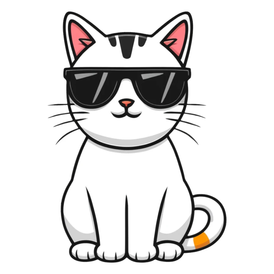 cat wearing sunglasses sticker