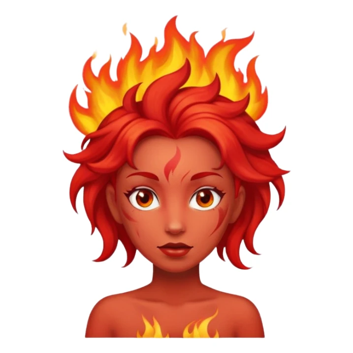 Red fire lady sticker
