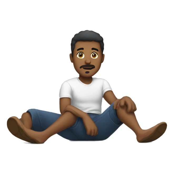 a man lay on floor sticker