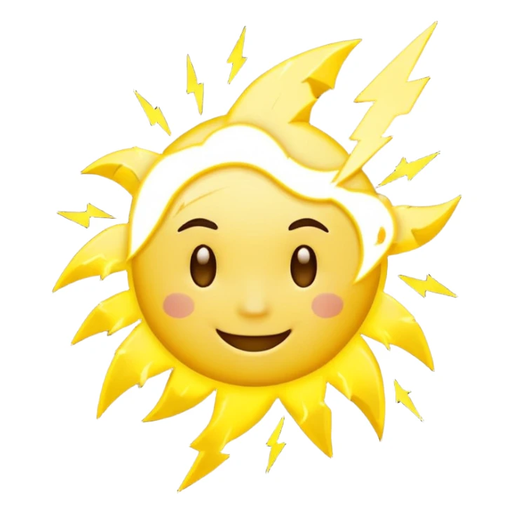 Smiley foudre orage sticker