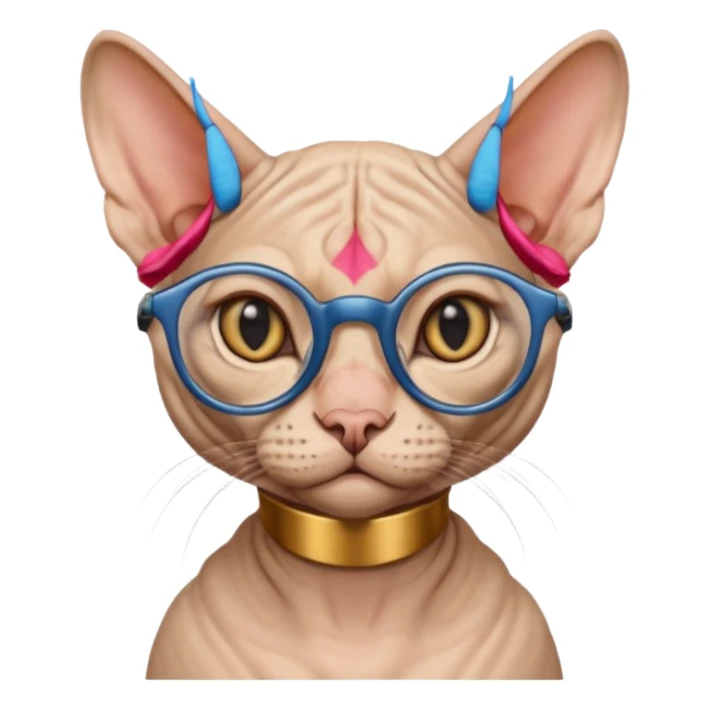 sfenks cat with glasses  sticker