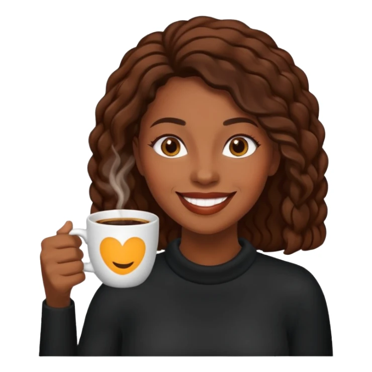 Black woman drinking coffee  sticker