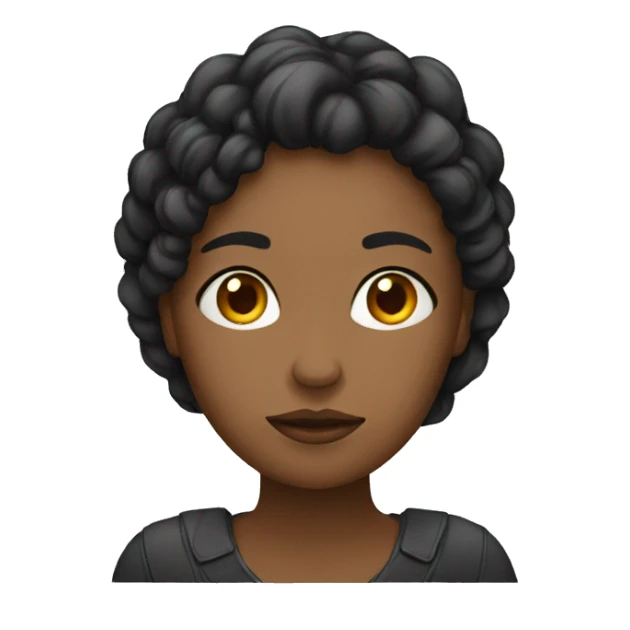 mujer pelo negro triste sticker